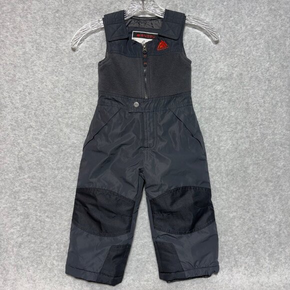 Snozu Snow Bibs Pants Toddler Size 2T Gray Articulated Knees Full Zip - Picture 1 of 7